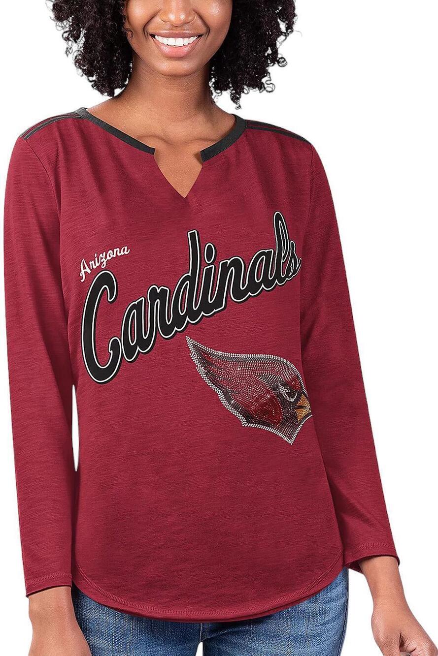 NFL Women's Long Sleeve V-Neck Tee Cardinals - Regular